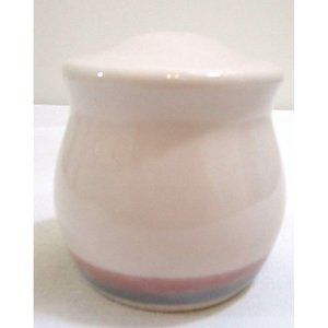 Pfaltzgraff Aura Salt Pepper Shaker 3 Hole Cream Blue & Pink Bands Replacement